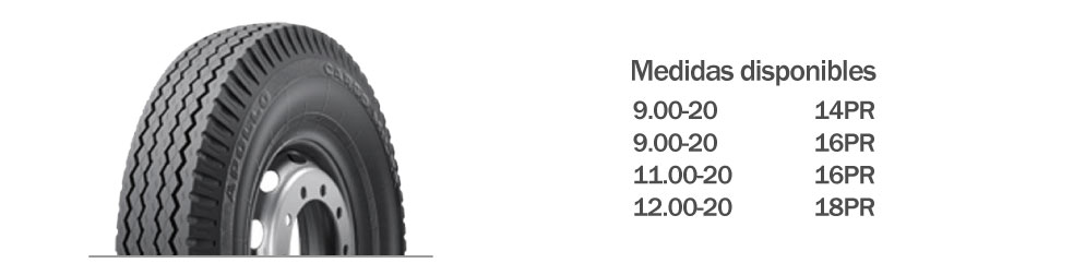 Llanta para Camión Apollo Cargo Miller medidas