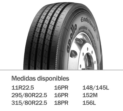 Llanta para camion endurace RA medidas 2